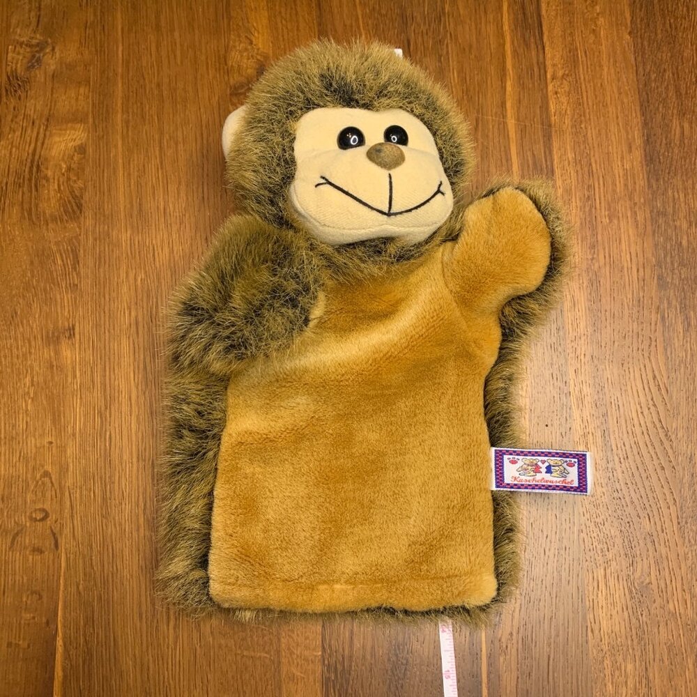 KUSCHELWUSCHEL Plush Monkey Hand Puppet 14" German Made In Germany Soft Furry - Picture 3 of 6